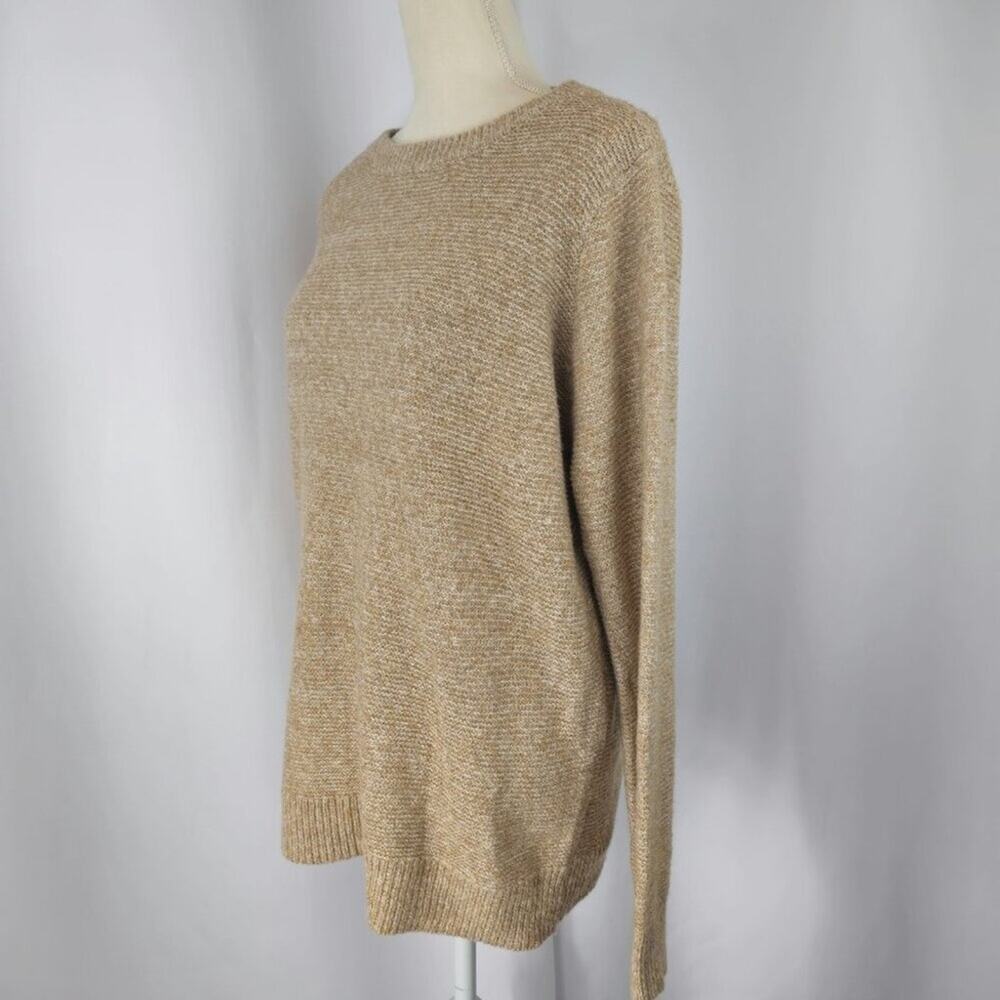 Beige Long Sleeve Knit Crew Neck Sweater Women's Size X-Large - Picture 4 of 15
